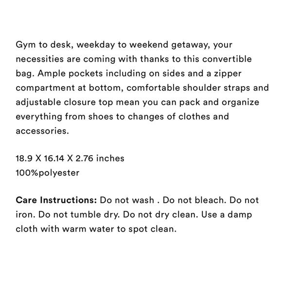 NWT Beyond Yoga Convertible Gym Bag Backpack Black OS - Picture 9 of 12